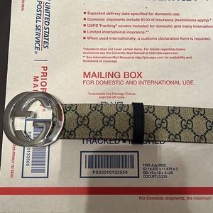 Gucci Supreme Blue Print belt